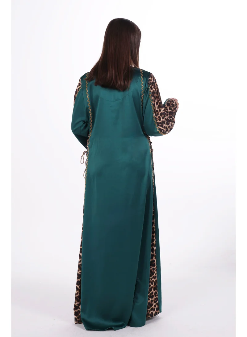 AL BENT AL SHARQIEH Dark Green women satin jalabiya dress for Women | Best Price UAE